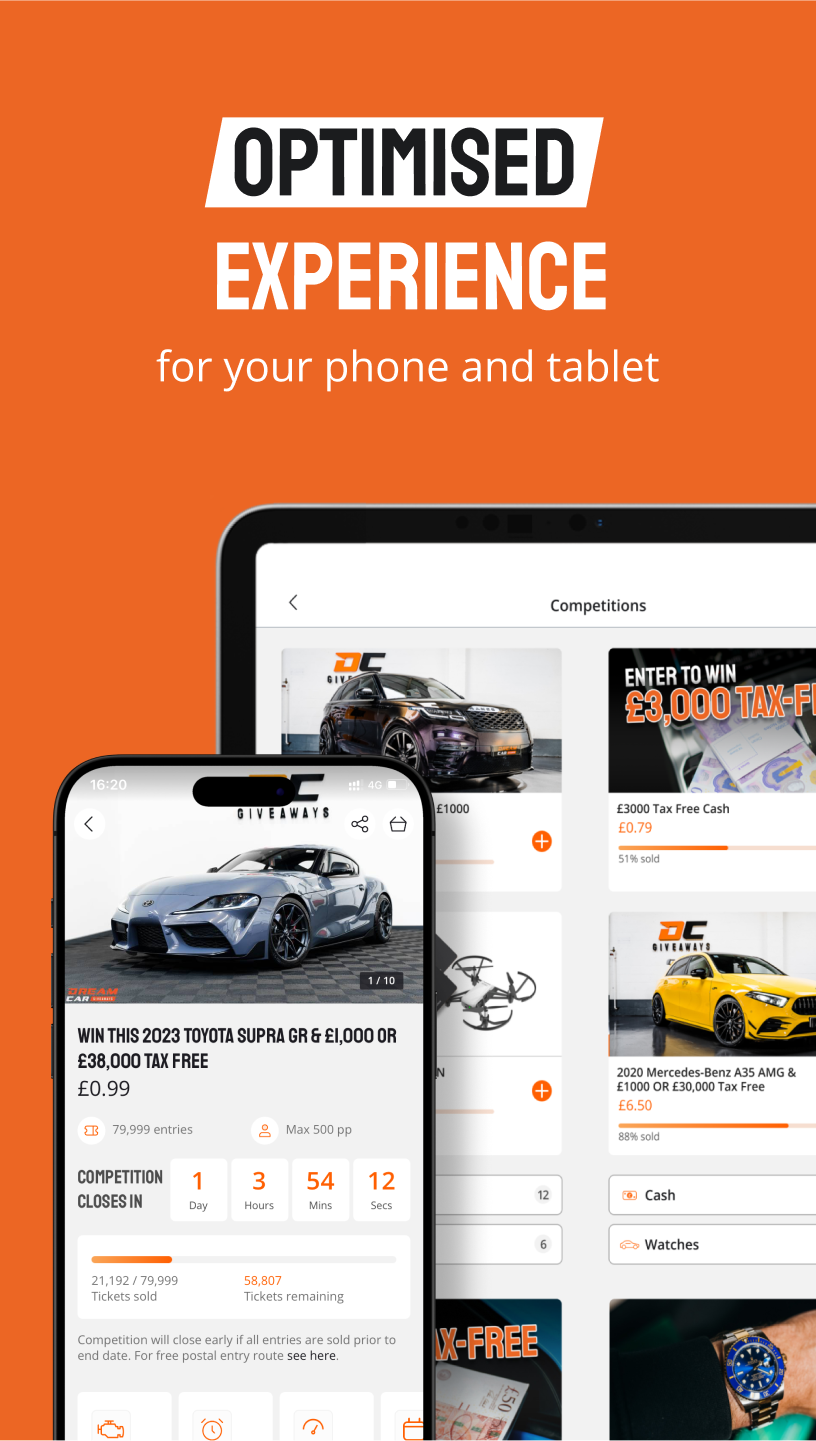 App optimised for mobile and tablets