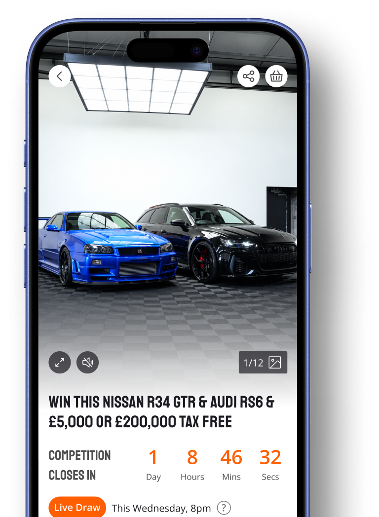 Dream Car Giveaways app on iPhone